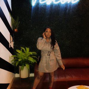 FASHION NOVA X CARDI B Pretty And Plaid Dress